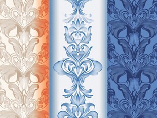 三色精美复古花纹图案