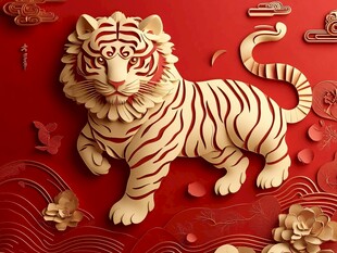 瑞虎贺岁 中式祥瑞装饰