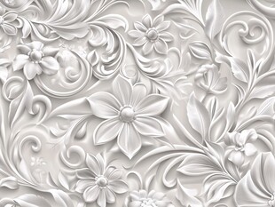 立体花卉浮雕纹理图案