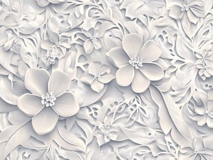 立体白色花卉纹理背景图