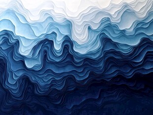 蓝白渐变立体波浪纹理图