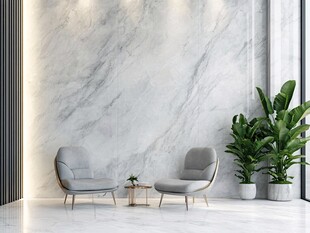 现代简约大理石墙面休闲区