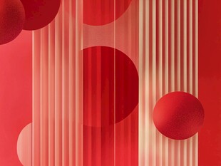 红色几何抽象艺术背景图