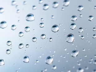 晶莹水滴布满透明表面