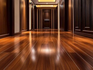 豪华木质走廊室内景致