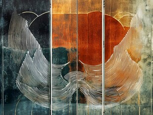 抽象艺术四联装饰画作