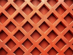 红色菱格镂空墙面纹理