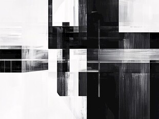 黑白几何抽象艺术画作
