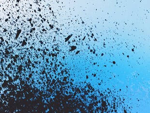 蓝色渐变墨点抽象背景图