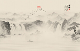 意境水墨山水画