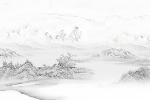 新中式屏风山水画