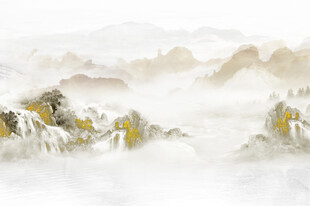 新中式屏风山水画