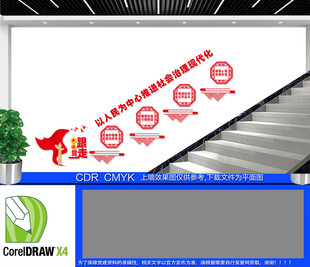 社会治理现代化楼梯文化墙
