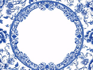 青花瓷圆形花纹装饰图案