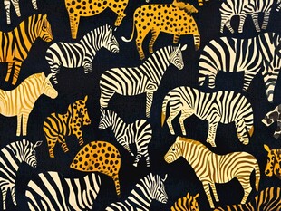 动物图案 斑马与猎豹的集合