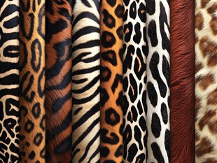 多样动物纹理皮革展示