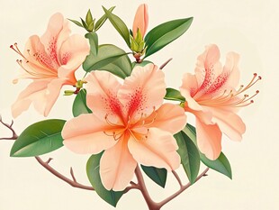 粉色杜鹃花绽放枝头