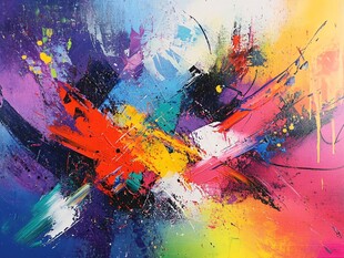 抽象色彩碰撞艺术画作