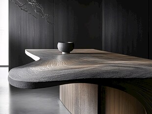 现代简约风独特木质长桌