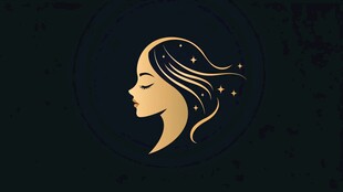 金色梦幻女性侧脸轮廓图