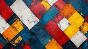 多彩几何拼接抽象艺术图案