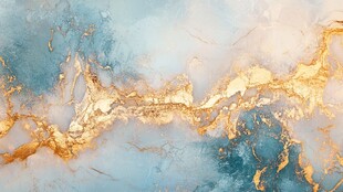 梦幻蓝金大理石纹理背景