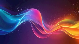 梦幻炫彩流动光波背景