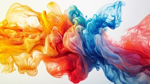 彩色墨水在空中舞动