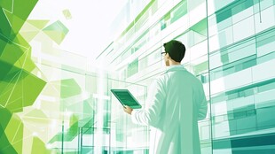 科技人员于未来感空间操作