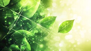梦幻绿叶科技风背景图