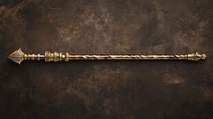 复古精美金色魔法权杖