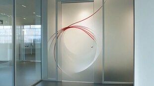 现代办公玻璃门艺术装饰