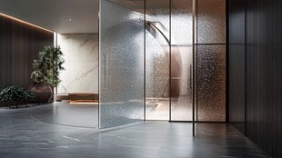 现代风格磨砂玻璃室内隔断