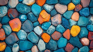 五彩斑斓的鹅卵石路面