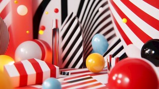 多彩几何球营造梦幻场景