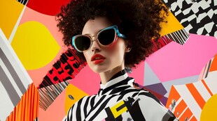 时尚女性的多彩潮流瞬间