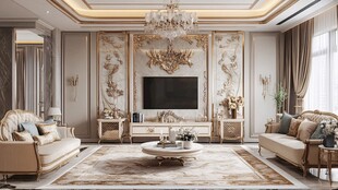 豪华欧式风客厅优雅空间
