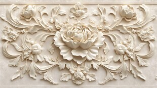 中式浮雕花卉装饰艺术