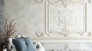 欧式浮雕墙搭配优雅沙发