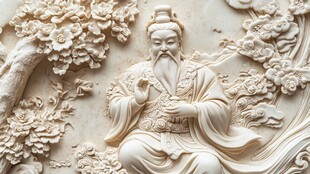 古代仙人浮雕艺术作品