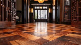 中式大宅的精致木质门厅