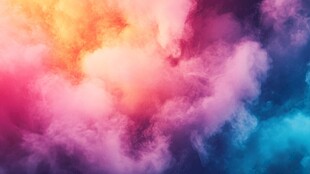 梦幻绚丽彩色云朵背景图