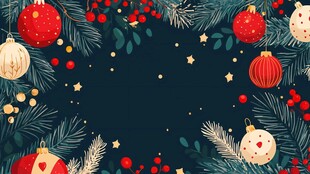 圣诞节日装饰边框背景图