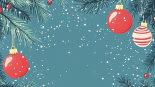 圣诞装饰松枝背景图