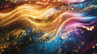 梦幻炫彩粒子波浪背景