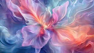 梦幻炫彩花朵艺术图景