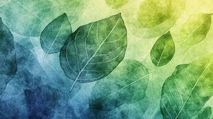 水彩风树叶背景图