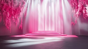 梦幻粉色婚礼舞台场景