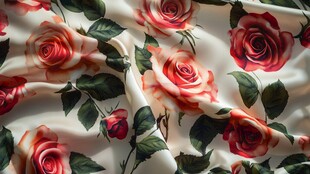 玫瑰印花丝绸面料