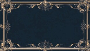 复古金色花纹深色边框背景